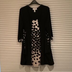 Joseph Ribkoff Black and White Polka Dot Dress
